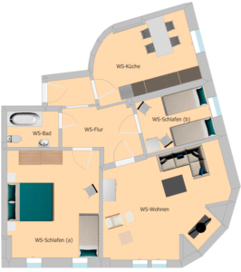 Grundriss von der Ferienwohnung Am Stadtpark
